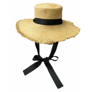 Chapéu Paris em Palha Trançada com Aba Desfiada – Elegância e Charme para os Dias de Sol